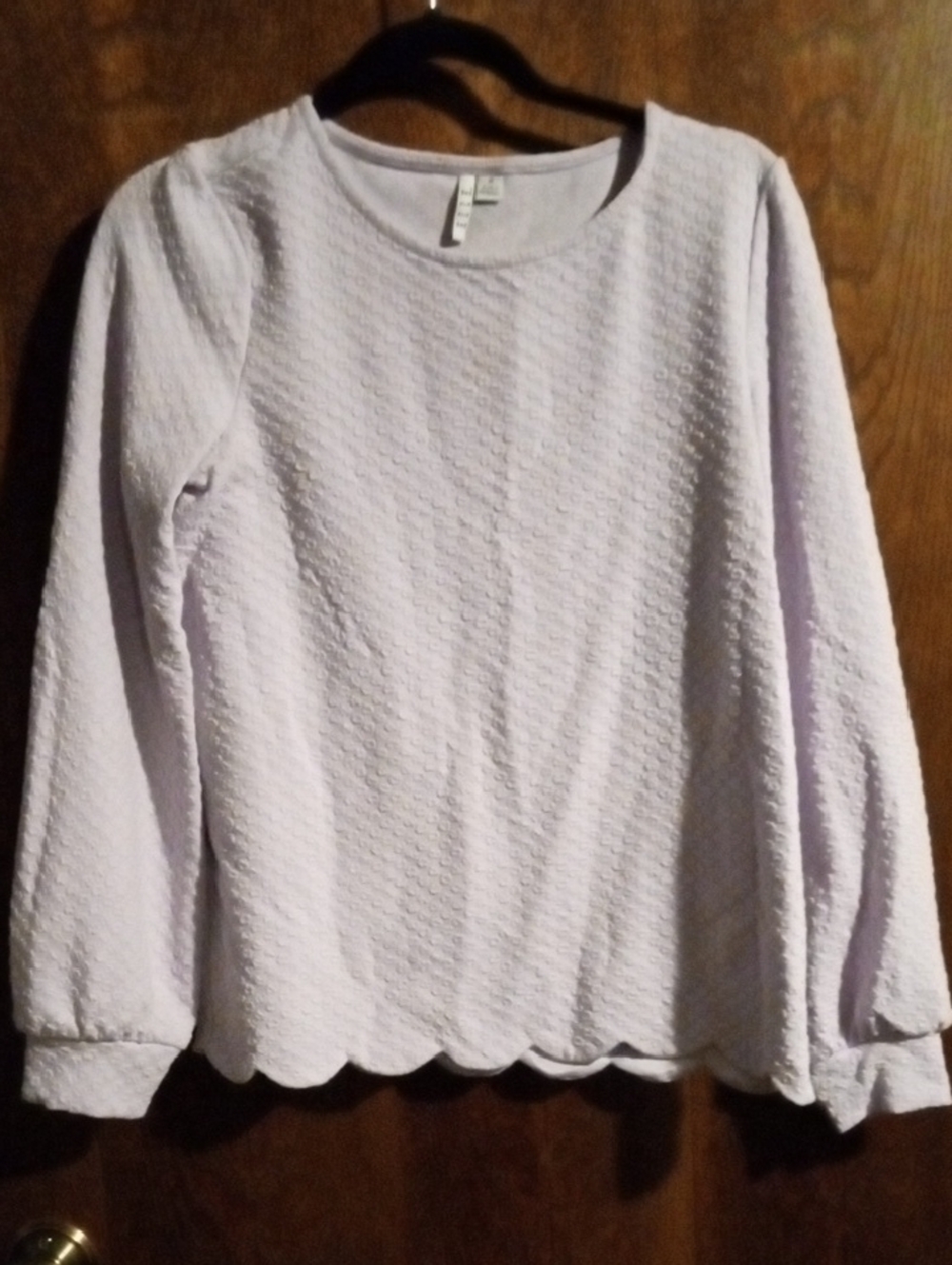 Elle Lavender Crew Neck Textured Sweater